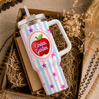 Personalized Teacher Tumbler with Handle - Custom Teacher Name & Grade Level To Go Cup - Teacher Appreciation Gift