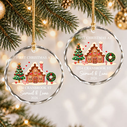 Personalized New Home Christmas Ornament, Custom Name Address Keepsake, Christmas Gift