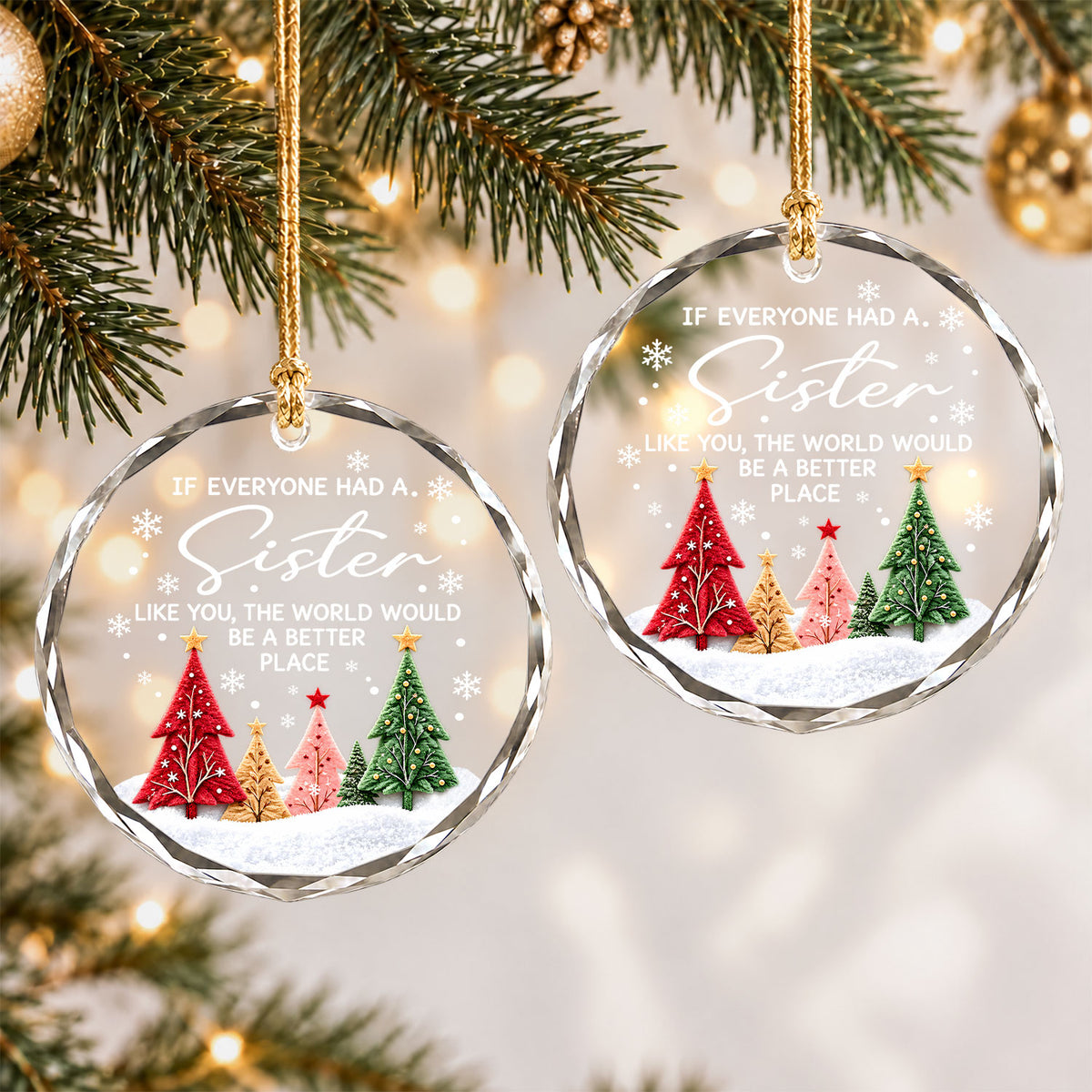 Sister Christmas Ornament, I Love You Forever Keepsake, Christmas Gift for Sister