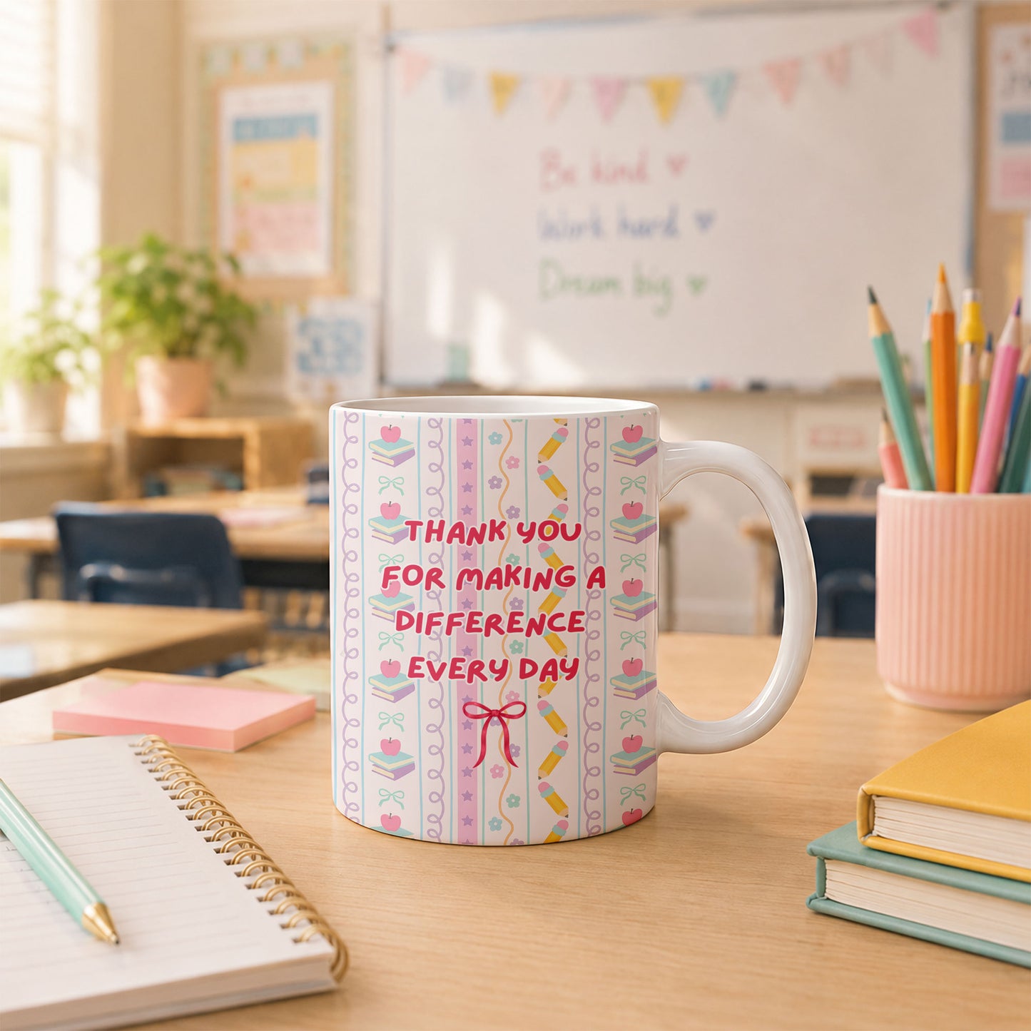 Personalized Teach Love Inspire Teacher Mug with Custom Name, Teacher Appreciation Coffee Mug, Thank You Teacher Gift, Back to School Gift