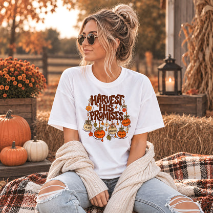Thanksgiving Christian Shirt  - Harvest His Promises - Thanksgiving Gift for Friends, Self Gift