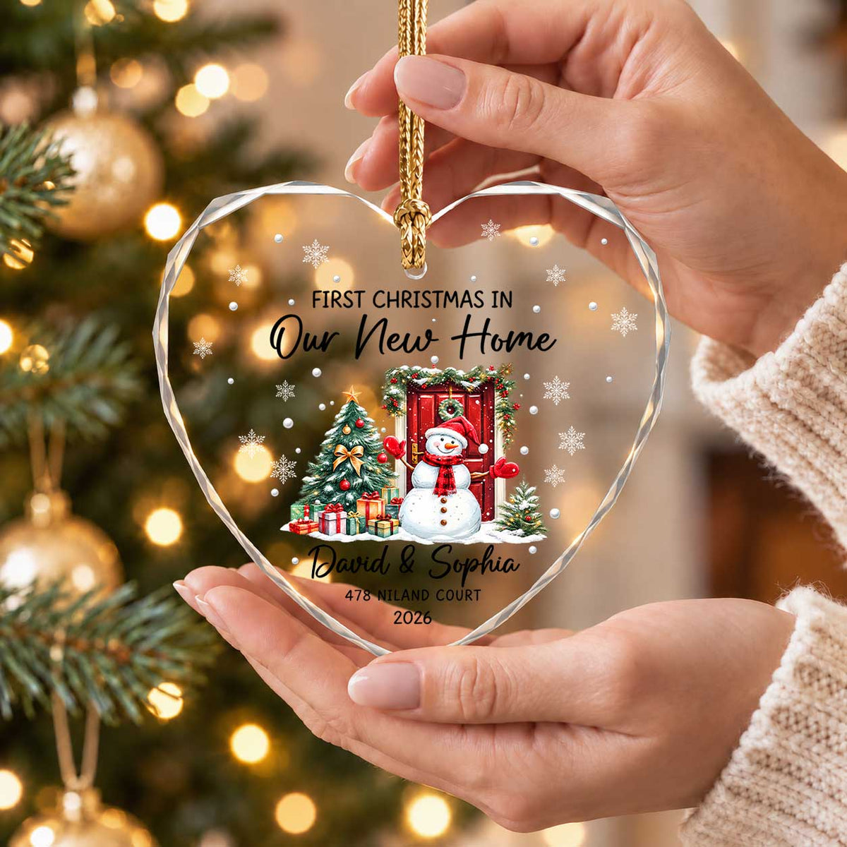 Personalized New Home Christmas Ornament, Custom Name Address Keepsake, Christmas Gift