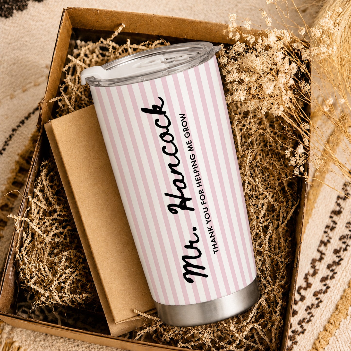 Personalized Teacher Tumbler - Thank You For Helping Me Grow - Custom Teacher Name Stainless Steel Tumbler, Back To School Teacher Gift