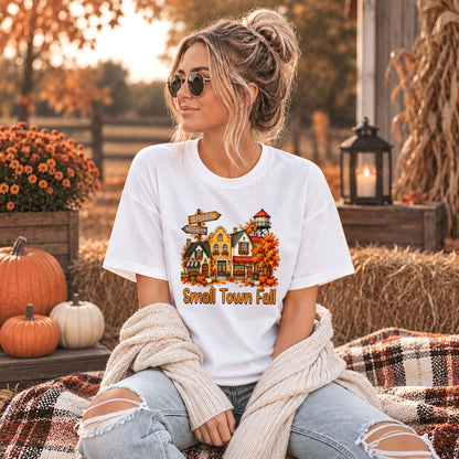 Personalized Thanksgiving Shirt - Small Town Fall Pumpkin Hayrides - Pumpkin Farm Trendy Gift For Friends