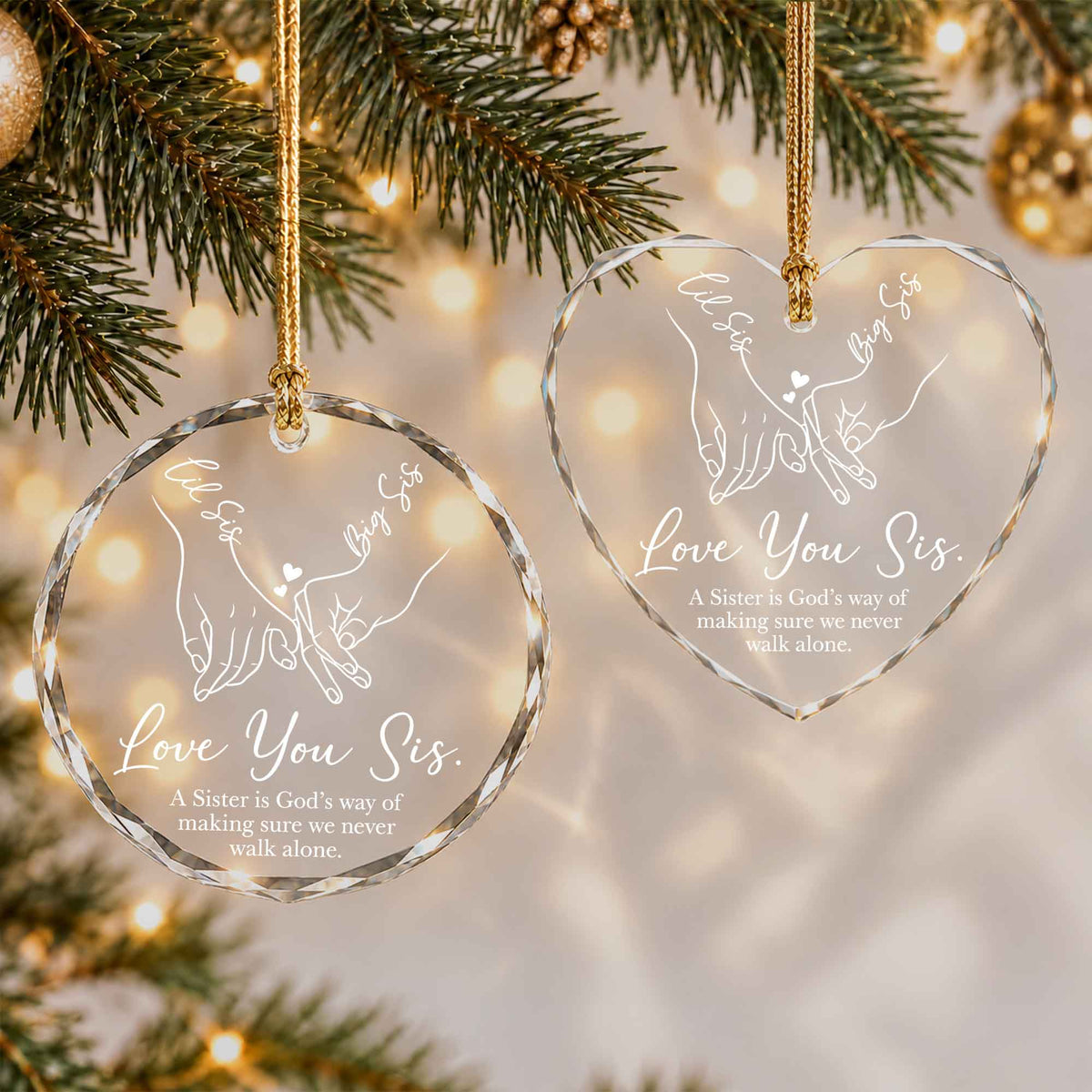 Sister Christmas Ornament, I Love You Forever Keepsake, Christmas Gift for Sister