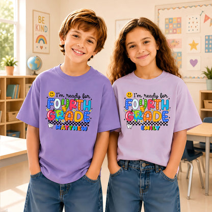 I'm Ready for School Tee - Custom Grade & Name Kids T-Shirt - Back to School Shirt for Boys & Girls