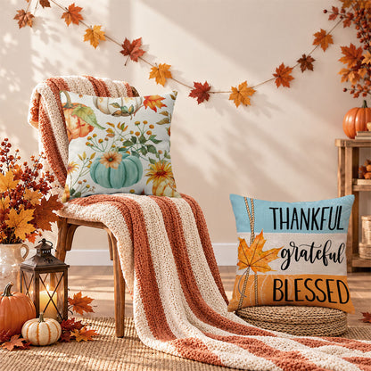 Thanksgiving Fall Decorative Pillow Set of 2 or 4, Harvest Throw Pillows for Home Decor, Gifts for Family