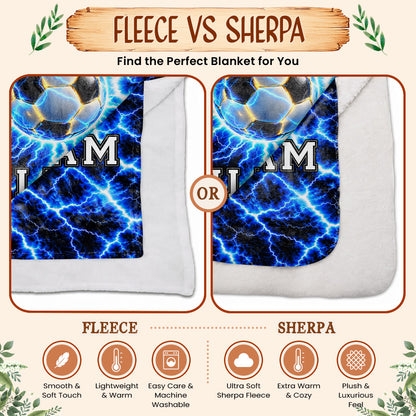 Personalized Sports Blanket - Custom Name Sport Blanket - Youth Athlete Gift for Boys