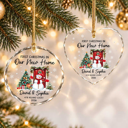 Personalized New Home Christmas Ornament, Custom Name Address Keepsake, Christmas Gift