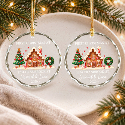 Personalized New Home Christmas Ornament, Custom Name Address Keepsake, Christmas Gift