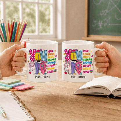 Personalized Teacher Coffee Mug, Custom You Can Do It Mug with Name, Back to School Gift, First Day of School, Teacher Appreciation Cup