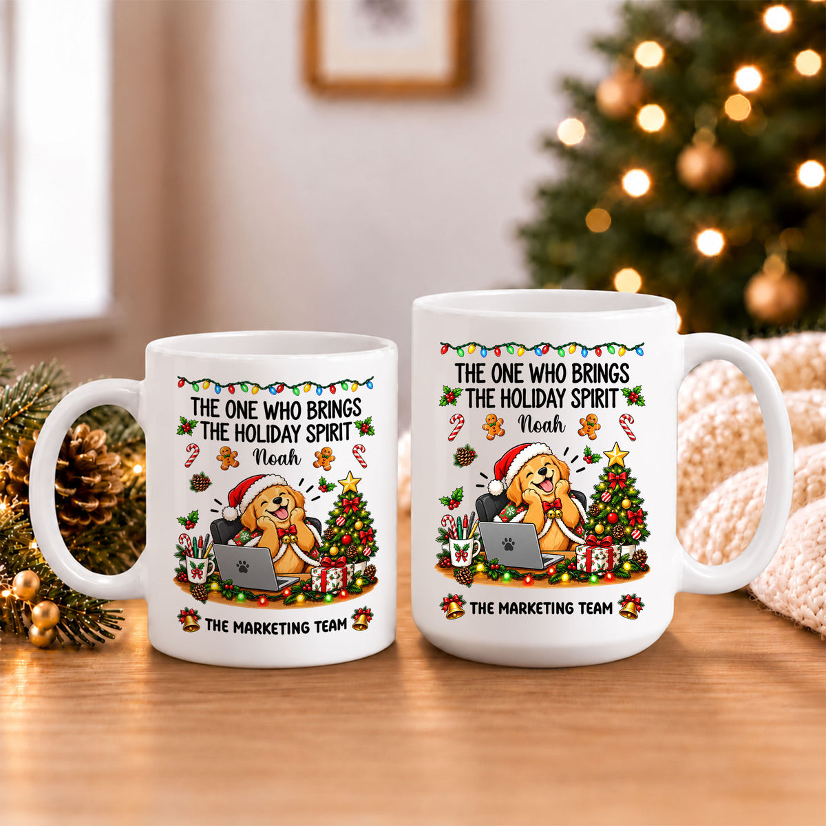 Personalized Christmas Mug for Coworkers - Custom Name Funny Office Coffee Cup - Christmas Gift for Coworkers, Colleagues