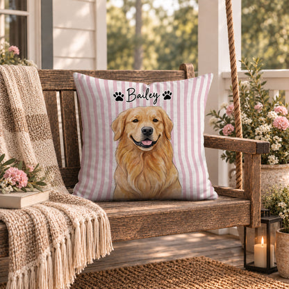 Personalized Pet Pillow - Custom Pet Portrait Watercolor Pillow - Pet Lover Gift