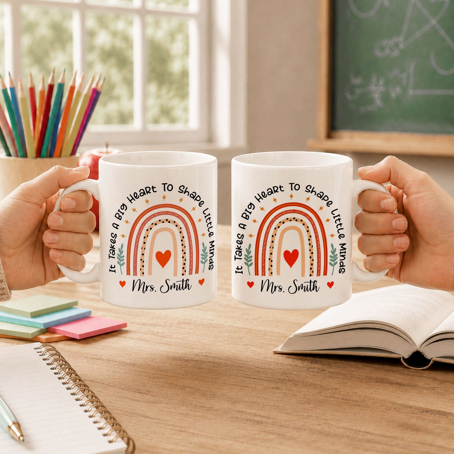 Back to School Personalized Teacher Mug, Custom Name Coffee Mug, Teacher Appreciation Gift for Preschool, Kindergarten & Elementary Teachers