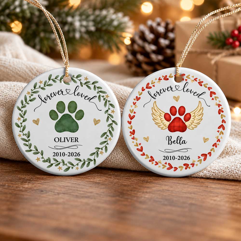 Personalized Ceramic Ornament - Custom Pet Memorial Christmas Keepsake - Pet Lovers Gift