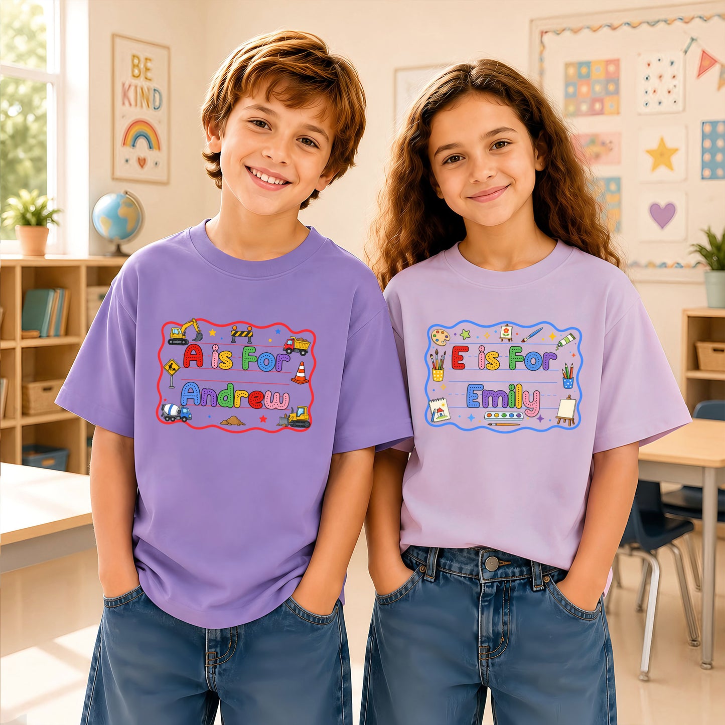 Dream Job Shirt for Kids - Alphabet Kids Shirt - Custom Name T-Shirt, Back To School Outfit for Boys & Girls