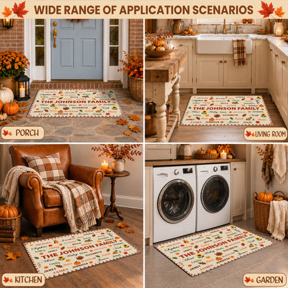 Personalized Thanksgiving Doormat - Custom Family Names Mat - Thanksgiving Home Decor