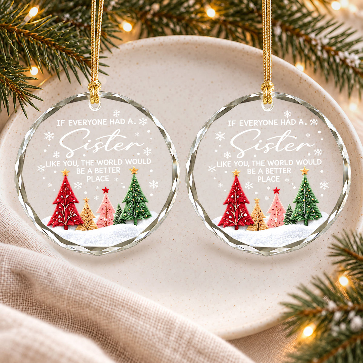 Sister Christmas Ornament, I Love You Forever Keepsake, Christmas Gift for Sister