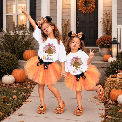 Personalized Thanksgiving Kids T-Shirt - Custom Turkey Shirt for Boys and Girls - Cute Fall Outfit, Thanksgiving Gift for Kids
