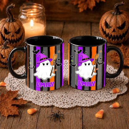 Personalized Halloween Family Mug Set - Custom Name Ghost Coffee Mug - Matching Halloween Mugs for Family, Cute Spooky Gift