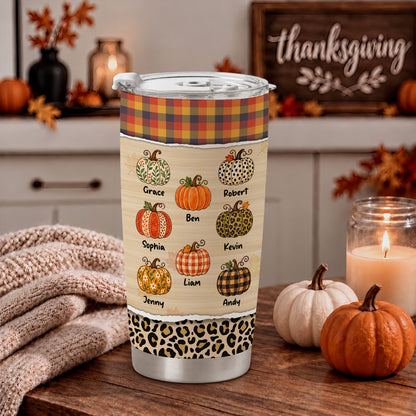 Personalized Thanksgiving Tumbler - Grandma's Little Pumpkins - Fall Gift for Grandma, Mom