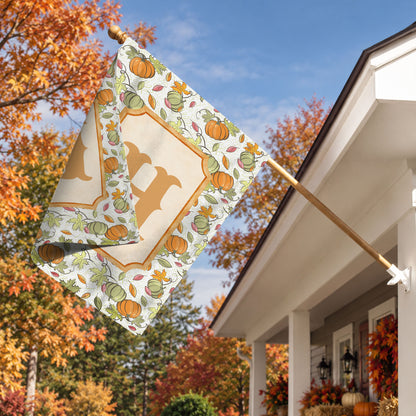 Personalized Thanksgiving Garden Flag - Custom Monogram Initial Flag - Thanksgiving Outdoor Gift