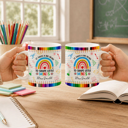Back to School Personalized Teacher Mug, Custom Name Coffee Mug, Teacher Appreciation Gift for Preschool, Kindergarten & Elementary Teachers