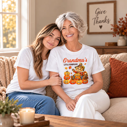 Personalized Thanksgiving Shirt - Custom Grandma's Little Pumpkins - Fall Gift for Grandma, Mom
