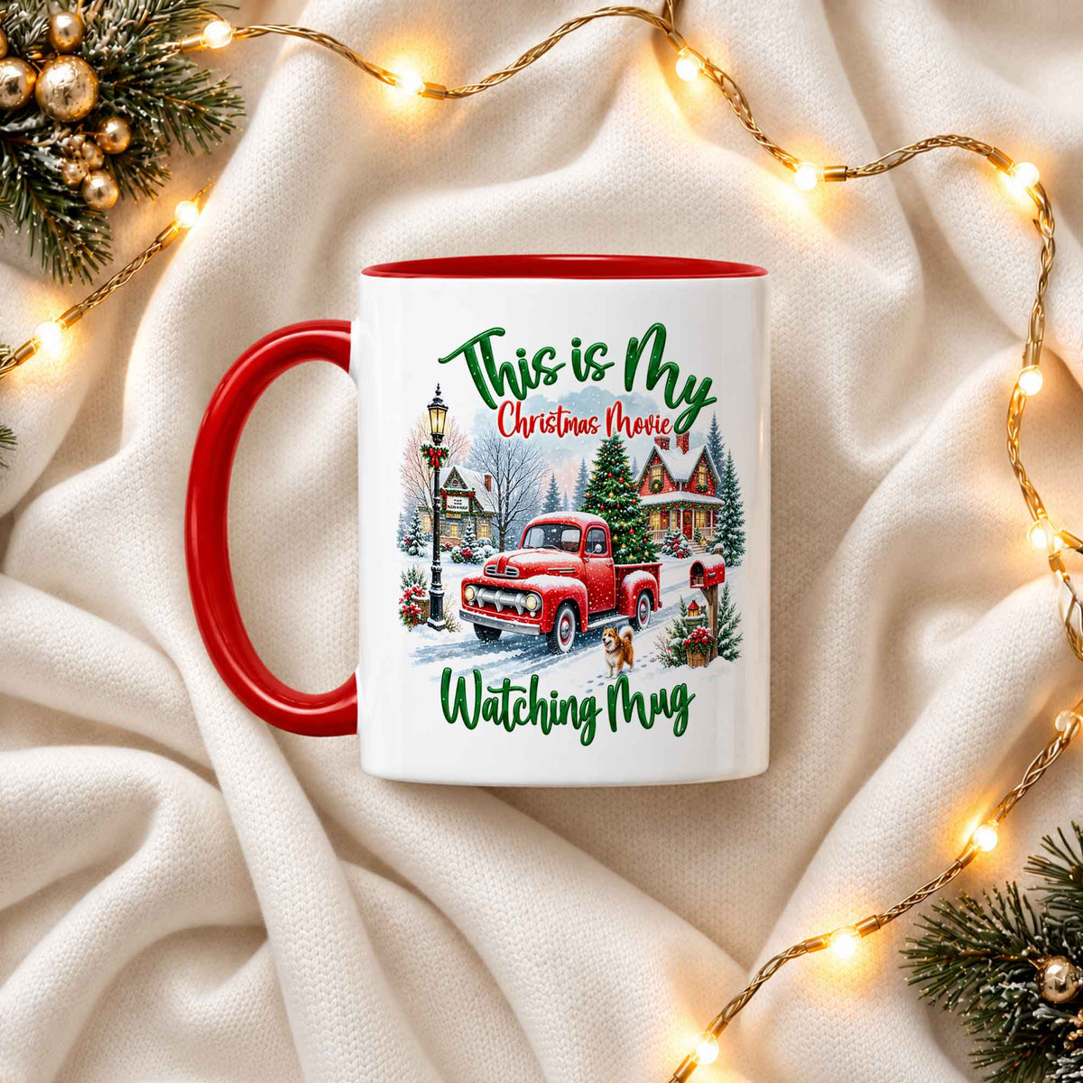 Christmas Movie Mug, Red Truck Christmas Tree Coffee Mug, Holiday Gift for Family