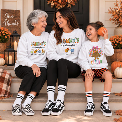 Personalized Thanksgiving Shirt - Grandma's Little Pumpkins Shirt - Gift for Grandma, Mom