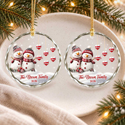Personalized Gift Family Christmas Ornament 2026, Custom Name Glass Ornament Christmas Tree, Gift For Family