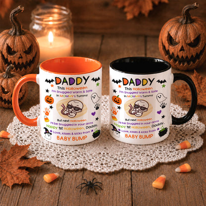 Personalized Baby's First Halloween Mug for New Dad, From Baby Bump - Halloween Gift for New Family