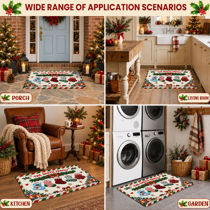 Personalized Christmas Doormat - Custom Family Name Stocking Mat - Christmas Entryway Decor, Personalized Holiday Gift