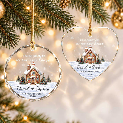 Personalized New Home Christmas Ornament, Custom Name Address Keepsake, Christmas Gift
