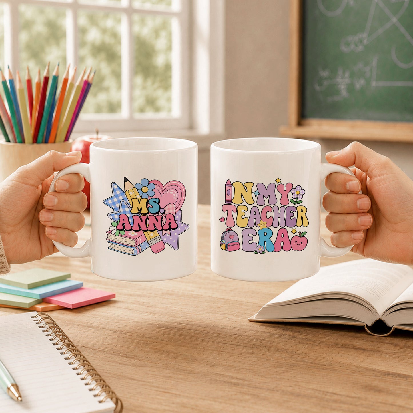 Pastel Groovy Teacher Mug - In My Teacher Era - Personalized Gift for Teachers