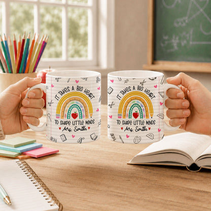 Back to School Personalized Teacher Mug, Custom Name Coffee Mug, Teacher Appreciation Gift for Preschool, Kindergarten & Elementary Teachers