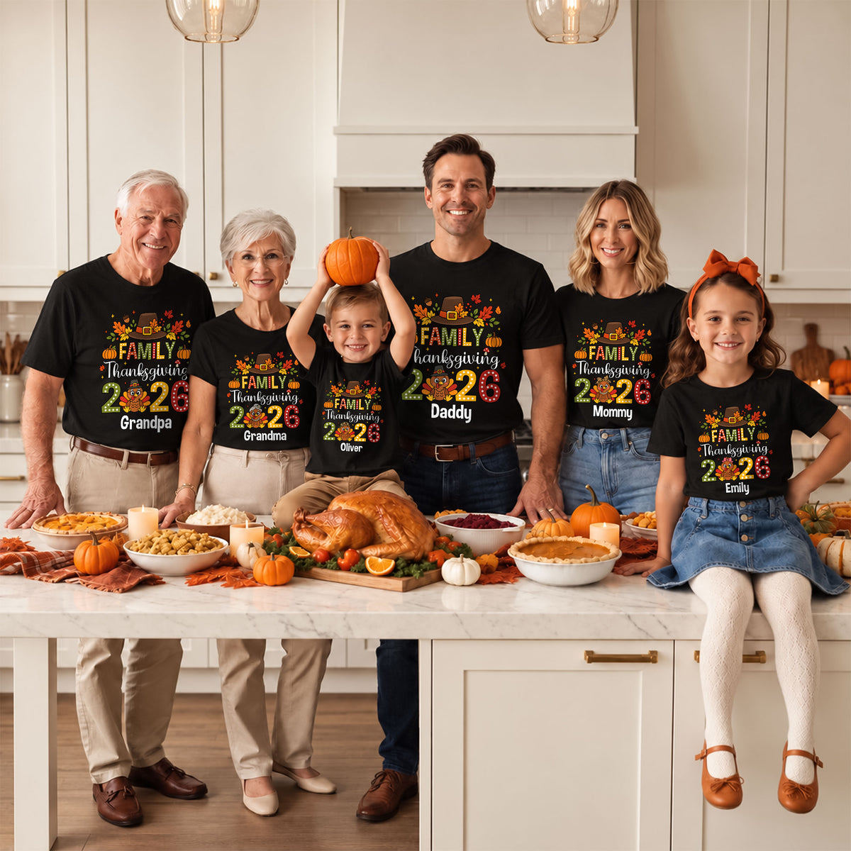 Personalized Thanksgiving Family Shirts - Custom Turkey Matching Shirt - Thanksgiving 2026 Outfit