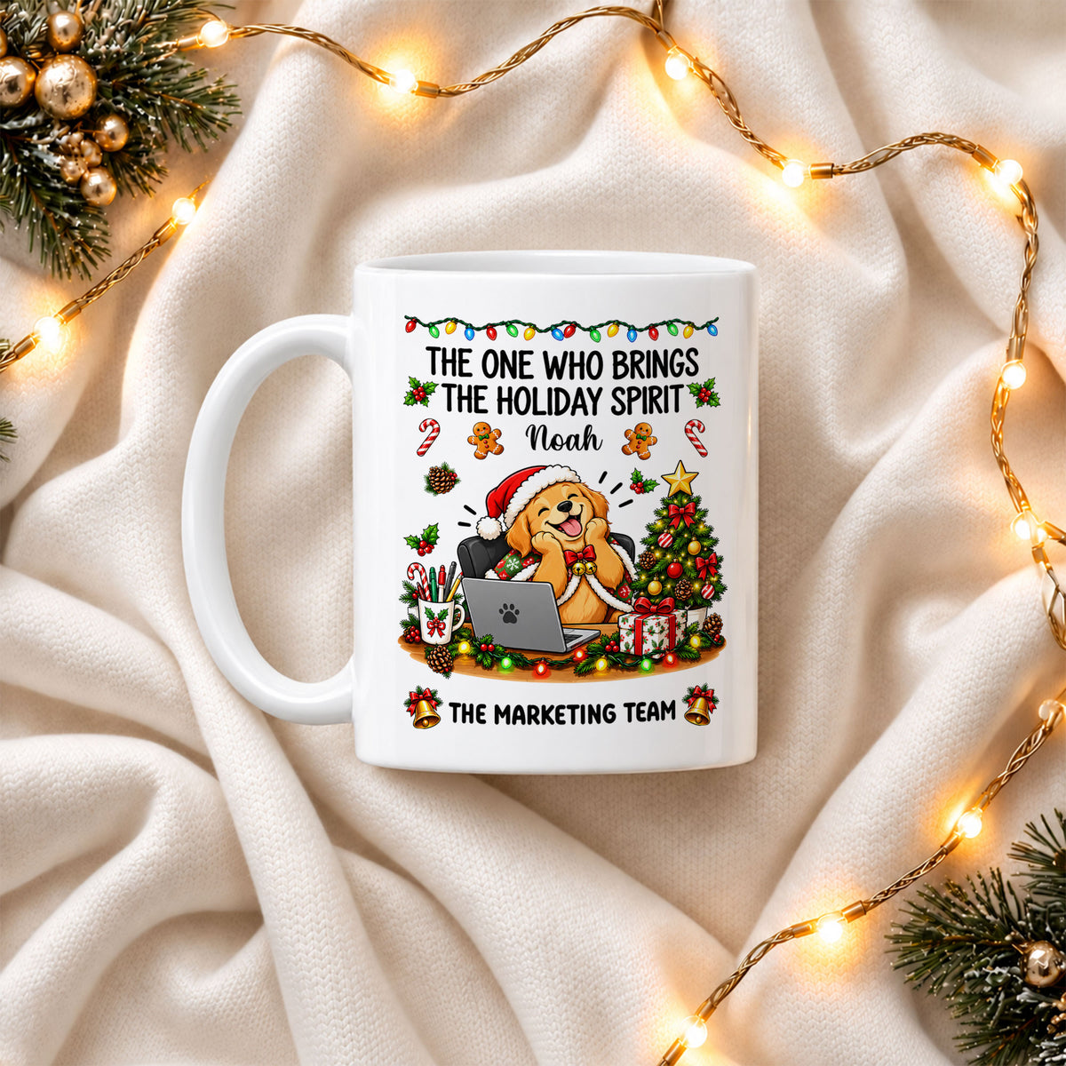 Personalized Christmas Mug for Coworkers - Custom Name Funny Office Coffee Cup - Christmas Gift for Coworkers, Colleagues