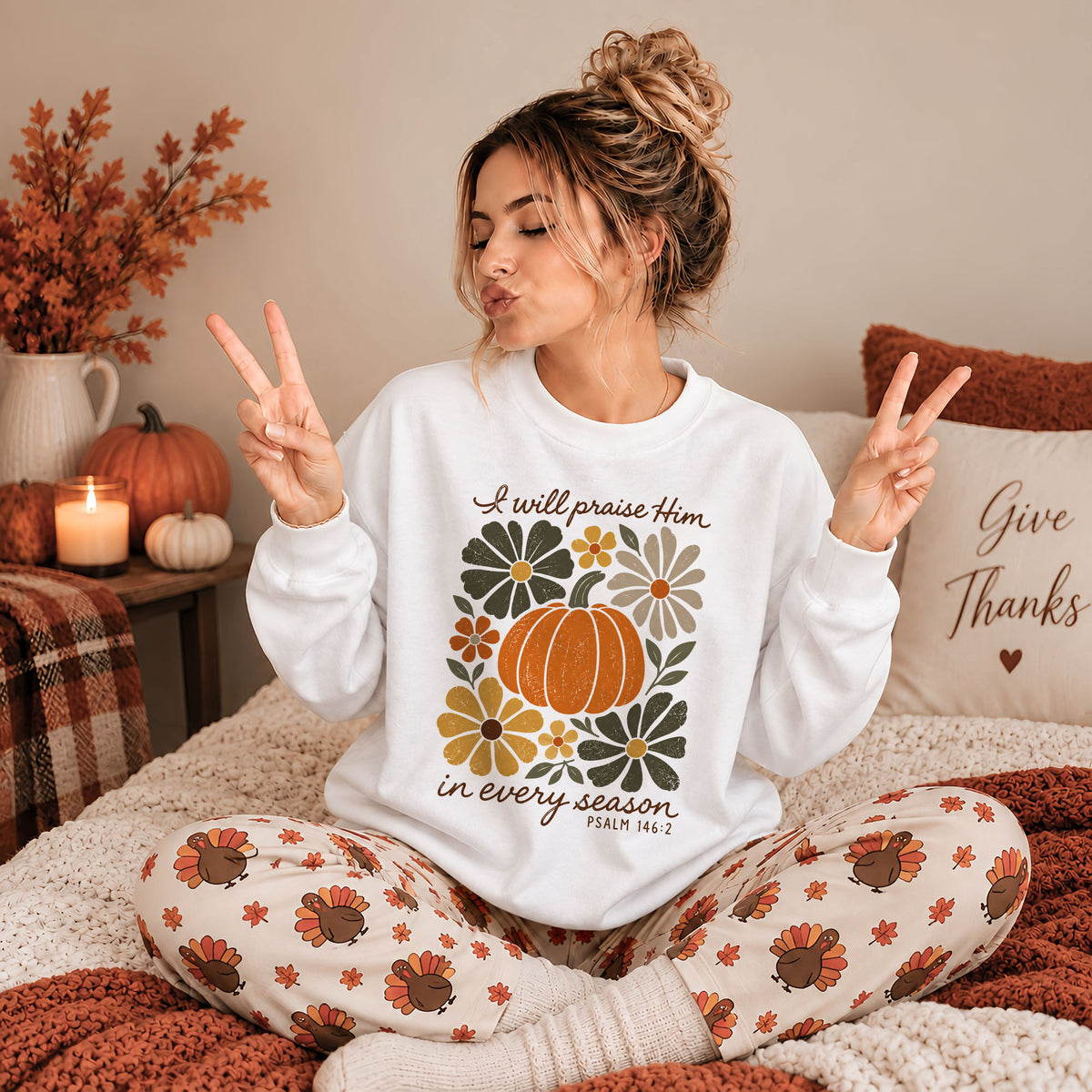 Thanksgiving Christian Shirt  - Give Thanks To The Lord - Thanksgiving Gift for Friends, Self Gift