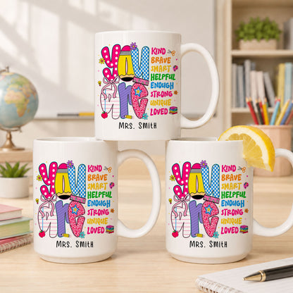 Personalized Teacher Coffee Mug, Custom You Can Do It Mug with Name, Back to School Gift, First Day of School, Teacher Appreciation Cup