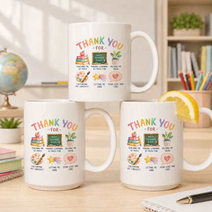 Thank You Teacher Mug - Personalized Teacher Mug - Appreciation Gift For Teachers, Back To School 2026