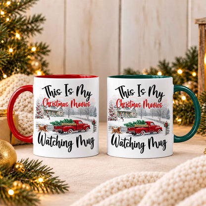 Christmas Movie Mug, Red Truck Christmas Tree Coffee Mug, Holiday Gift for Family