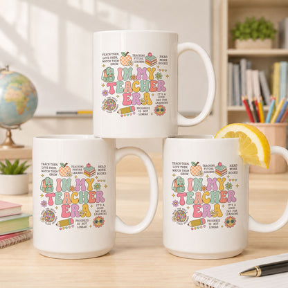 In My Teacher Era Mug - Retro Groovy Gift for Teacher - Back To School Teacher Gift