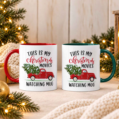 Christmas Movie Mug, Red Truck Christmas Tree Coffee Mug, Holiday Gift for Family