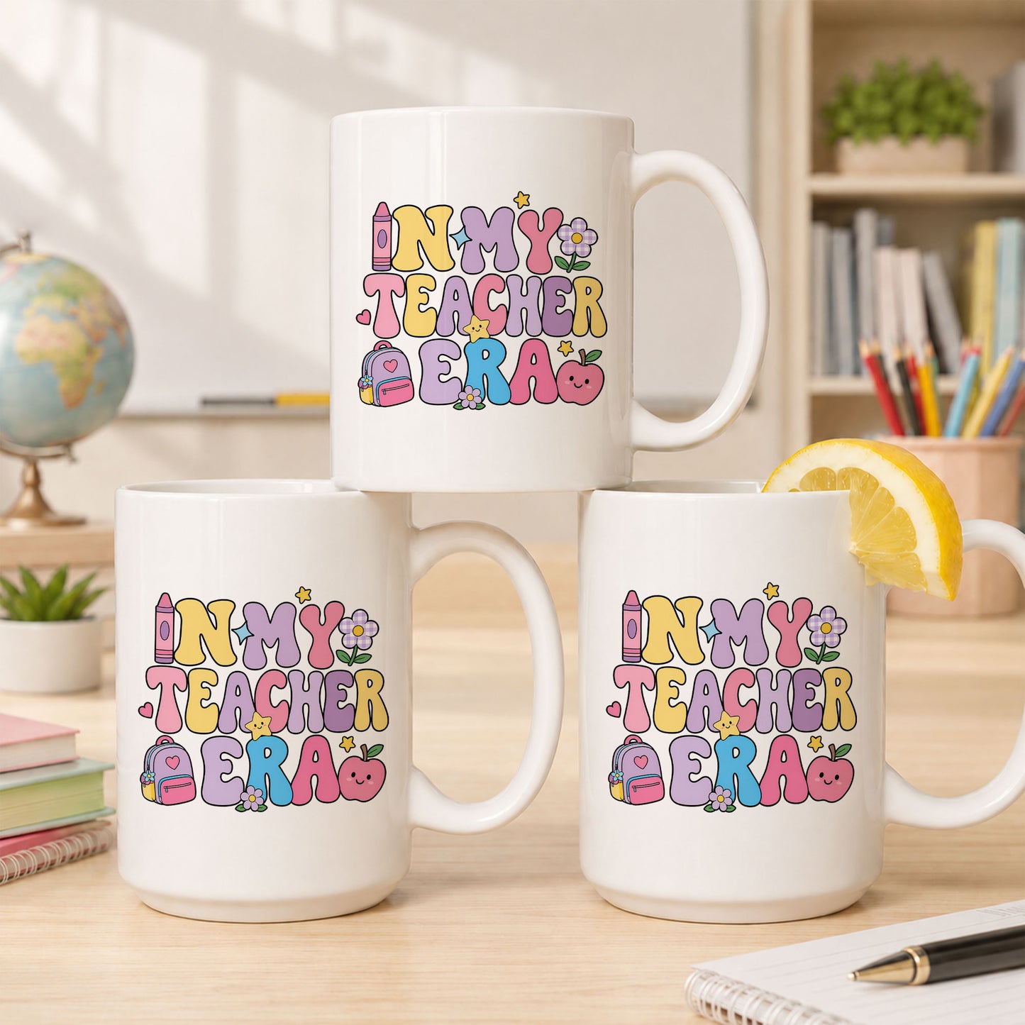 Pastel Groovy Teacher Mug - In My Teacher Era - Personalized Gift for Teachers