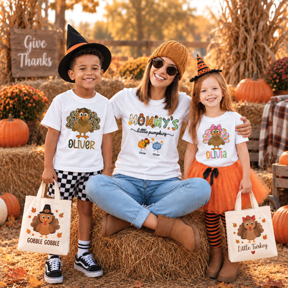 Personalized Thanksgiving Shirt - Grandma's Little Pumpkins Shirt - Gift for Grandma, Mom