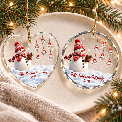 Personalized Gift Family Christmas Ornament 2026, Custom Name Glass Ornament Christmas Tree, Gift For Family