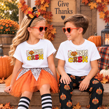 Thanksgiving Cousin Crew Shirts - Matching Family Thanksgiving T-Shirt - Funny Turkey Cousin Shirts