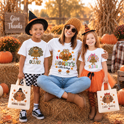 Personalized Thanksgiving Shirt - Grandma's Little Turkeys Shirt - Gift for Grandma, Mom