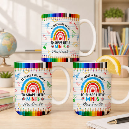 Back to School Personalized Teacher Mug, Custom Name Coffee Mug, Teacher Appreciation Gift for Preschool, Kindergarten & Elementary Teachers